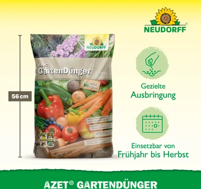 Produktbild von Neudorff Azet UniversalDünger - 10 kg organischer Sofort- & Langzeitdünger für Paprika, Tomaten, Möhren und Gartensträucher