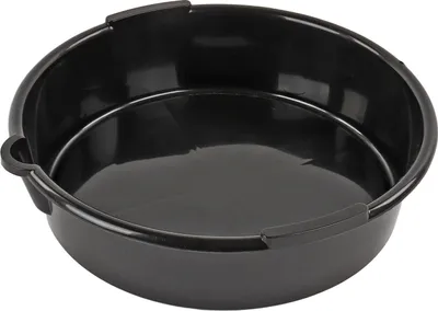 Produktbild von Ölauffangwanne 6 Liter schwarz rund Kunststoff mit Ausgießer für Motorrad & Auto