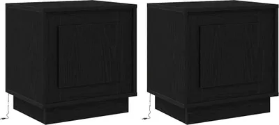 Immagine prodotto di Armadio da Notte 2 pcs Nero 44 x 34,5 x 45 cm Legno multistrato