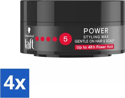 Produktbild von Taffeta - Power 5 - Styling Wax - Starker Halt mit Glanz - 75 ml - Vorteilspack - 4 Stücke