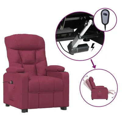 Image de vidaXL Fauteuil relax électrique vin rouge tissu