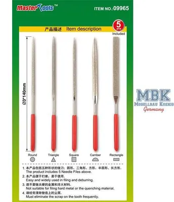 Immagine prodotto di TRUMPETER TRU09965: Set di lime diamantate assortite (grana: 150#)
