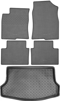 Image de Tapis de sol en caoutchouc + tapis de coffre pour Honda Civic X berline (à partir de 2017)