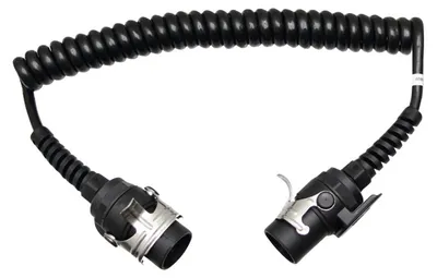 Obrázek produktu pro Černý spirálový kabel s 2x7pinovými zástrčkami 24V 4m 2x4mm2 ISO 7638-1