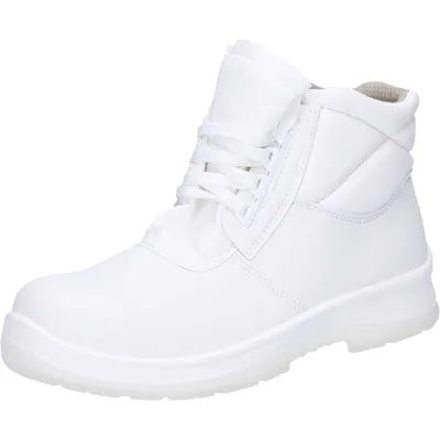 A white safety boot is shown against a white background.