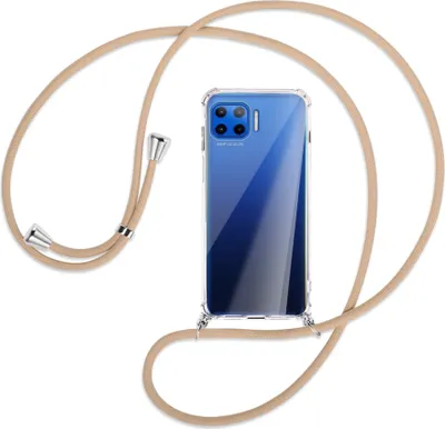 Produktbild von Handykette Backcover-Schutzhülle mit Band (Metall silberfarben) für Motorola Moto G 5G Plus - beige