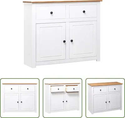 Obrázek produktu pro The Living Store Příborník bílý 93x40x80 cm Borovice Panama