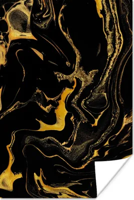 Produktbild von MuchoWow® Poster Muster - Gold - Schwarz 40x60 cm - Plakate für die Wand - Poster Babyzimmer