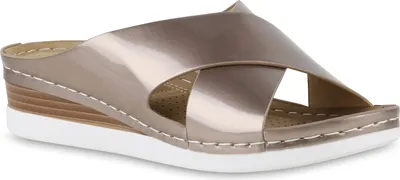 Produktbild von VAN HILL Damen Pantoletten Sandaletten Bequeme Schuhe 841646, Farbe: Rose Gold, Größe: 39