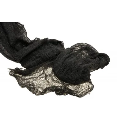 Produktbild von Dekostoff Lumpenstoff 183 x 76 cm | Schwarz Halloween Dekoration