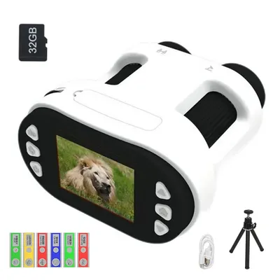 Produktbild von Kinder-Mikroskop,1000x digitales Handmikroskop, 2,0" Display, tragbares Taschenmikroskop, inkl. Wissenschafts-Set, 6 Objektträger & 32GB Speicherkarte