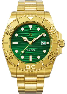 Produktbild von Paul Rich PR-46710 Herrenuhr Crystal Bay Gold Coast Gold Green 40mm 5ATM