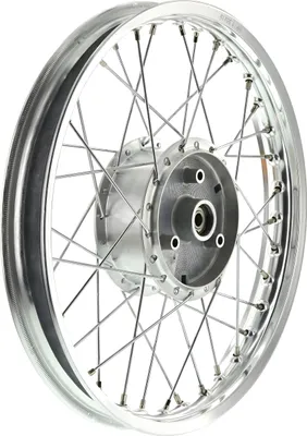Produktbild von Speichenrad 1,5x16 Zoll Alufelge poliert + Chromspeichen + Tuning - Radnabe