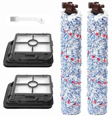 Zdjęcie produktu dla Filtr i części zamienne do szczotki walcowej Bissell CrossWave C3 Pro / C3 3551N: 2 rolki szczotki, 2 filtry HEPA, 1 szczotka do czyszczenia