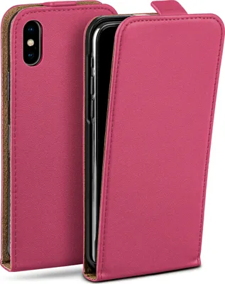 Produktbild von moex® Flip Case kompatibel mit Apple iPhone X / iPhone XS - Hülle mit 360 Grad Schutz, Pink
