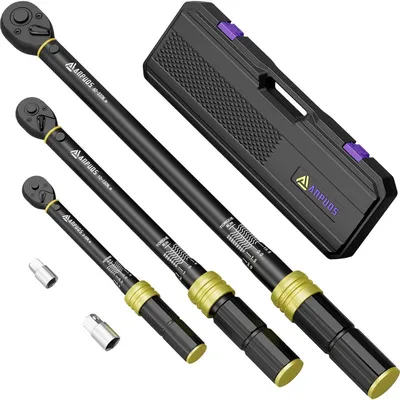 Productafbeelding van Draaimomentsleutels set, 5-delig, 1/4", 3/8", 1/2", 3-330 Nm, ±3% nauwkeurigheid, geschikt voor auto, fiets, motor