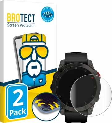 Produktbild von 2x BROTECT Fullscreen Schutzfolie für Garmin epix (Gen. 2) Displayschutz Folie Fullcover Klar Transparent