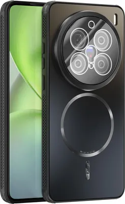 Image de Coque magnétique pour Vivo X200 Pro, coque mate PC+TPU avec protection des lentilles, coque résistante aux chocs avec dissipation de la chaleur Noir