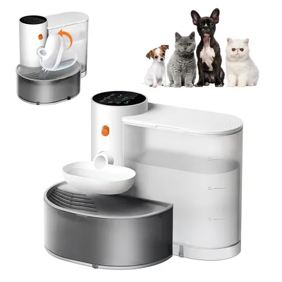 Produktbild von Katzen-Trinknäpfe, Intelligenter kabelloser Trinkbrunnen für Haustiere, ohne Filter, 3,5 l großes Fassungsvermögen, Abwassertrennung, immer frisches