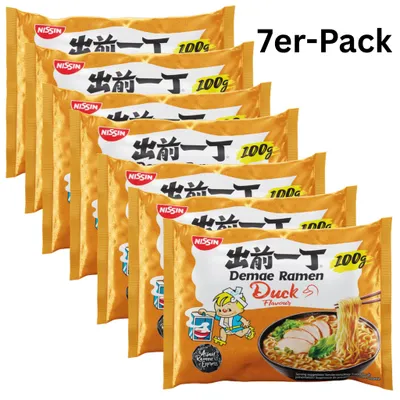 Produktbild von 7er-Pack NISSIN Demae Ramen Instantnudeln Ente 100g