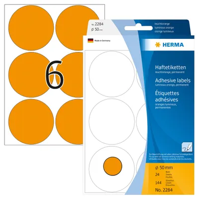 Obrázok produktu pre HERMA 2284, Oranžová, Kruh, Celulóza, Papája, 24 listy, 11,1 cm, 17 cm