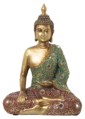 Produktbild von DRW Buddha-Figur aus Harz, 22 x 11 x 30 cm