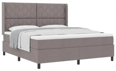 Zdjęcie produktu dla Łóżko sprężynowe z materacem Taupe 180 x 200 cm tkanina