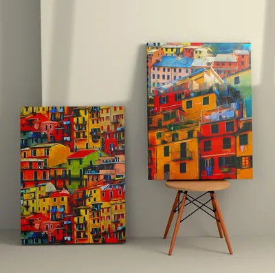 Produktbild von Wallity, 2KNV4259 - 50 x 70, Dekoratives Leinwandgemälde (2 Stück), Mehrfarbig, 100 % LEINWAND, 50 x 70 cm