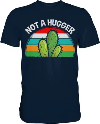Produktbild von Keine Umarmung Lustiges Kaktus T-Shirt – Navy / 5XL