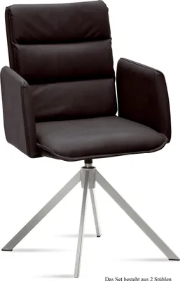Produktbild von Armlehnstuhl drehbar (2er-Set) Dulsea 52x92x60 Edelstahl/Espresso