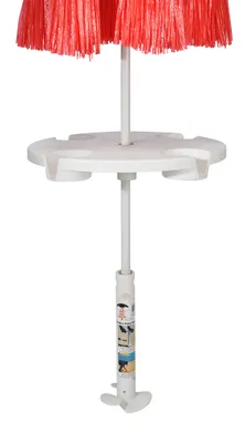 Produktbild von Getränketisch für Sonnenschirme Stehtisch für Sonnenschirm, rund, Flaschenhalter & Ablagen