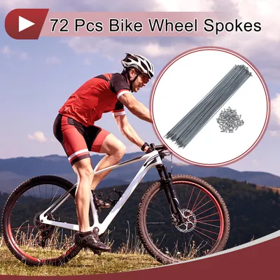 Produktbild von 72 Set 14G Fahrradspeichen 297mm Fahrradspeichen Kohlenstoffstahl Verzinkt Silberton