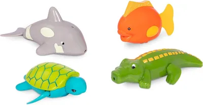 Productafbeelding van Battat - 4-delig - Badspeelgoed - Baddieren voor in bad - Water- en strandplezier - Vanaf 2 jaar - Opwindbare Tubbies