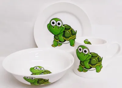 Zdjęcie produktu dla Zestaw śniadaniowy dla dzieci, 4 elementy, wykonany z wysokiej jakości porcelany