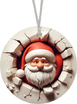 Produktbild von Weihnachtsschmuck, Cartoon-Weihnachtsmann, Schneemann, Lebkuchenmann, hängende Dekoration, 2D-Acryl-Anhänger für Weihnachtsbaum-Dekoration, Weihnachtsmann