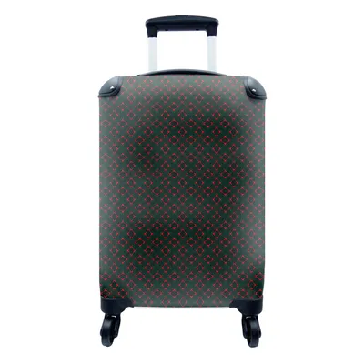 Produktbild von MuchoWow® Koffer Handgepäck Trolley Rollkoffer Kleine Reisekoffer mit 4 Rollen - Muster - Rot - Dekoration - Cabin Size < 55x40x23 cm & 55x40x20 cm - Fotokoffer - Kabinenkoffer - Boardgepäck - Reise-Box - Reisekoffer - Reisegepäck - Koffer mit Bild - Trolley für Kinder