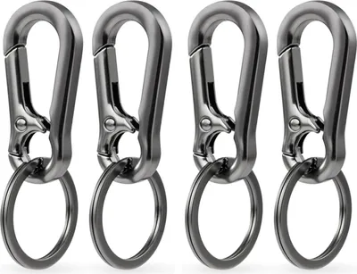 Produktbild von Karabiner Schlüsselanhänger Metall 4 Stück Keychain Karabinerhaken Schlüsselanhänger für Autoschlüssel Rucksack Camping Reisen