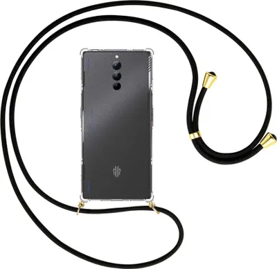 Produktbild von Handykette Backcover-Schutzhülle mit Band (Metall goldfarben) für ZTE nubia Red Magic 8S Pro (6.8'') - schwarz