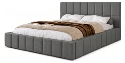 Produktbild von Polsterbett 140x200 mit Bettkasten - Bett Dunkelgrau MARPUR