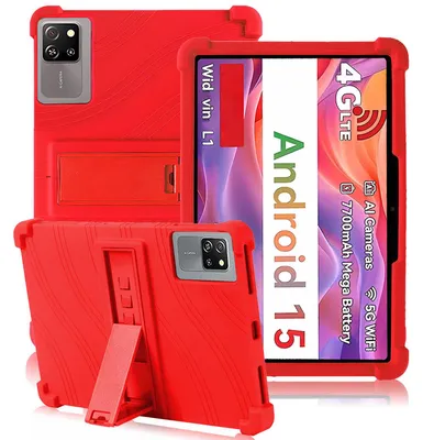 Obrázek produktu pro Tableta Pouzdro pro Blackview Tab 60 Pro 10,1", nárazuvzdorné měkké silikonové ochranné pouzdro se stojánkem Červená