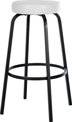 Produktbild von CLP Barhocker Kamari gepolstert Samt- oder Kunstlederbezug Metallgestell weiß Material Kunstleder