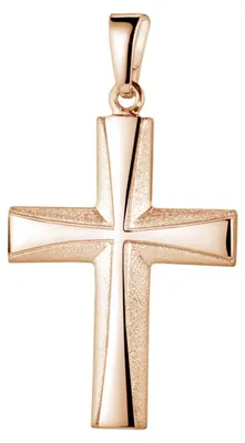 Produktbild von MATERIA Kettenanhänger Kreuz Rosegold - Damen Anhänger 925 Sterling Silber rosé vergoldet inkl. Geschenk-Box KA-22-Rose