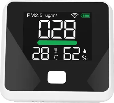 Zdjęcie produktu dla Monitor jakości powietrza WIFI Kolorowy ekran LCD 1000mAh Termometr USB PM2.5 Miernik wilgotności Termometr