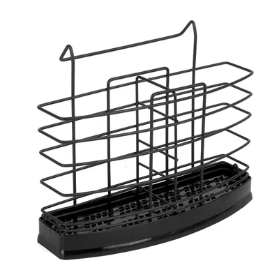 Zdjęcie produktu dla ociekacz na sztućce metalowy 20 x 5 x 17 cm czarny