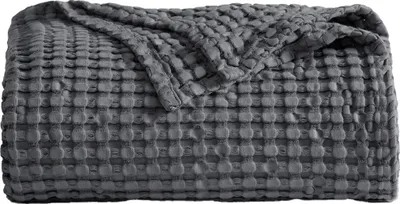 Produktbild von Waffeldecke Queen Size, 229 x 229 cm, Dunkelgrau, Atmungsaktiv, Aus Bambusviskose (aus Bambuszellstoff), Für Schlafzimmer