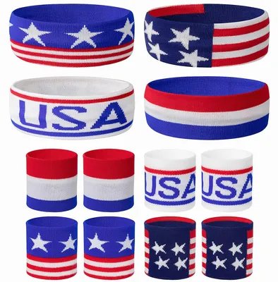 Productafbeelding van Solidchoice - Sport Hoofdband en Polsband Set met Amerikaanse Vlag
