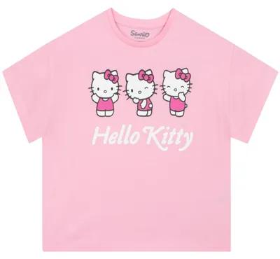 Produktbild von Hello Kitty Tshirt, Kurzarm T Shirt Mädchen, Boxy Tshirt Kinder 158 – Rosa