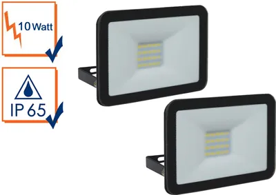Produktbild von 2 LED Strahler Fluter schwarz 10W Bewegungmelder 6 m Scheinwerfer Wandstrahler