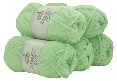500g Strickgarn Samet Soft Chenille-Strickgarn Samtwolle Strickwolle babygrún