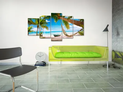 Produktbild von Akustikbild Landschaft 200x100 cm Bilder Akustikschaum Hochleistungsschallabsorber Schallschutz Leinwand 5 tlg Wandbild Raumakustik Schalldämmung 020112-20
